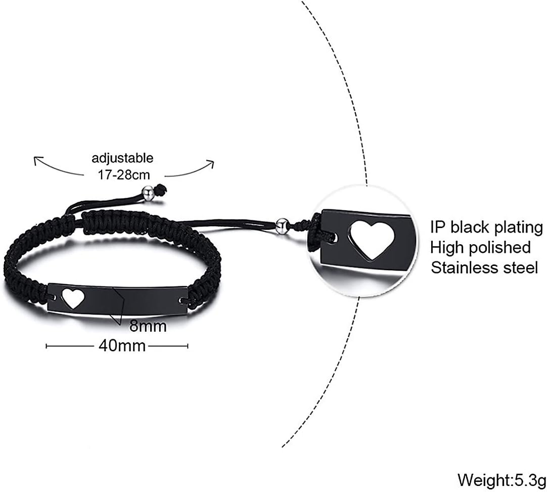 Matching Couples Bracelets for Women Men Long Distance Bracelets for Couples His Hers Bracelets Relationship Bracelets Anniversary Christmas Birthday Gifts