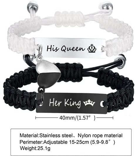 Matching Couples Bracelets for Women Men Long Distance Bracelets for Couples His Hers Bracelets Relationship Bracelets Anniversary Christmas Birthday Gifts