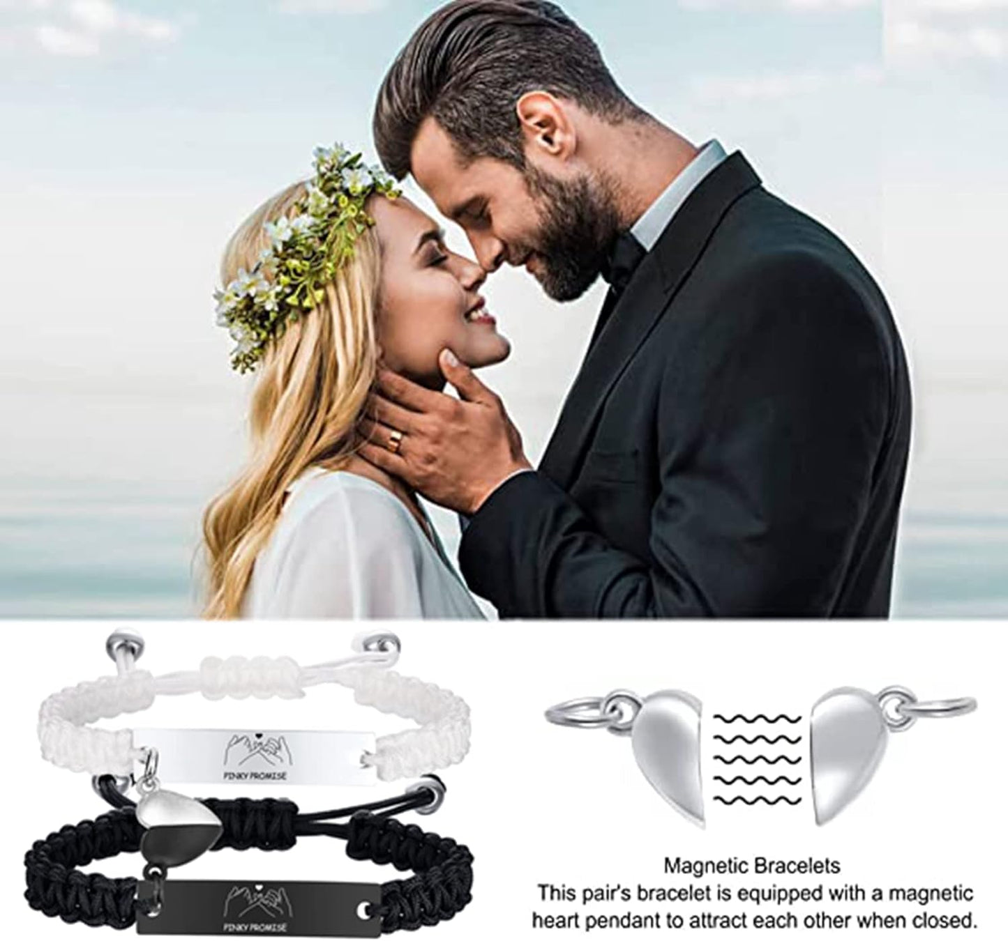 Matching Couples Bracelets for Women Men Long Distance Bracelets for Couples His Hers Bracelets Relationship Bracelets Anniversary Christmas Birthday Gifts