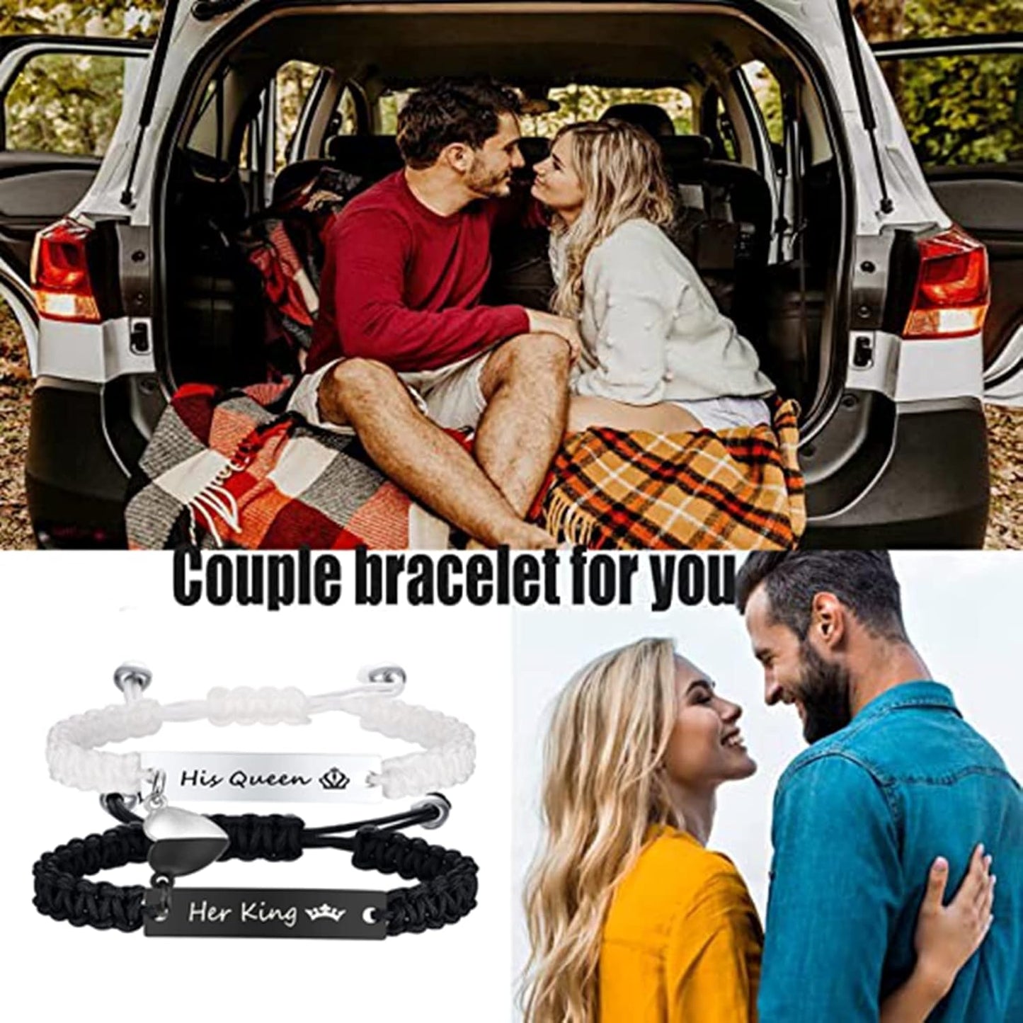 Matching Couples Bracelets for Women Men Long Distance Bracelets for Couples His Hers Bracelets Relationship Bracelets Anniversary Christmas Birthday Gifts
