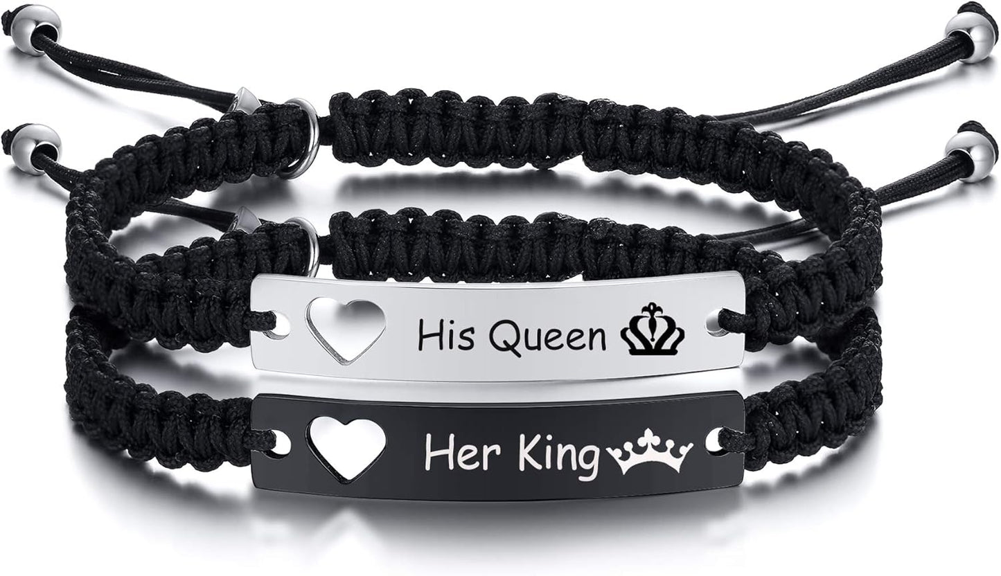 Matching Couples Bracelets for Women Men Long Distance Bracelets for Couples His Hers Bracelets Relationship Bracelets Anniversary Christmas Birthday Gifts