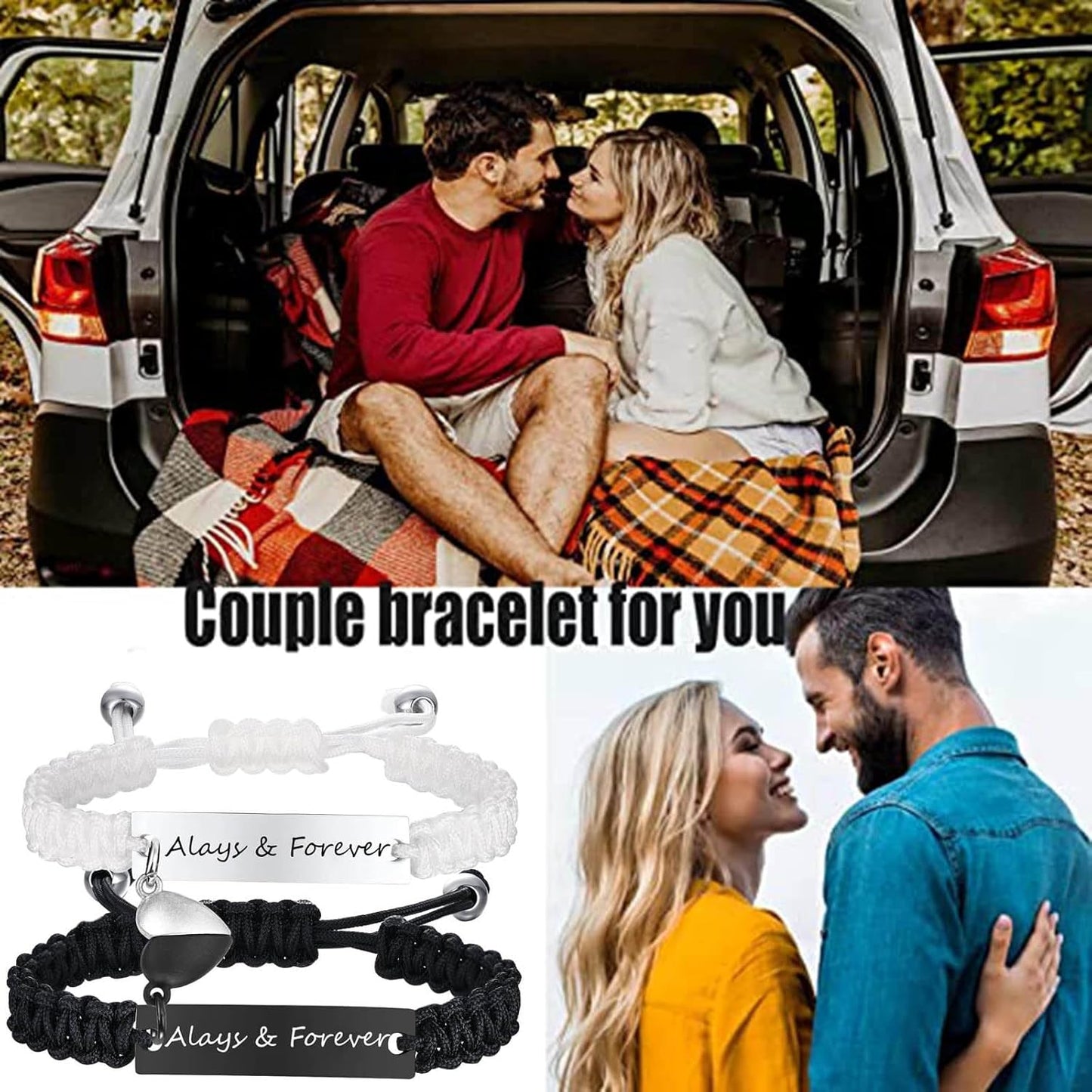Matching Couples Bracelets for Women Men Long Distance Bracelets for Couples His Hers Bracelets Relationship Bracelets Anniversary Christmas Birthday Gifts