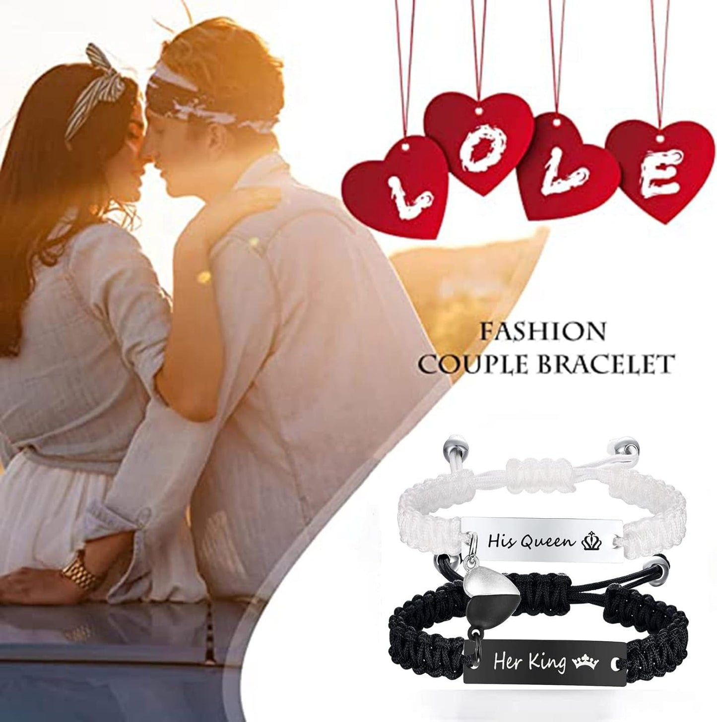 Matching Couples Bracelets for Women Men Long Distance Bracelets for Couples His Hers Bracelets Relationship Bracelets Anniversary Christmas Birthday Gifts