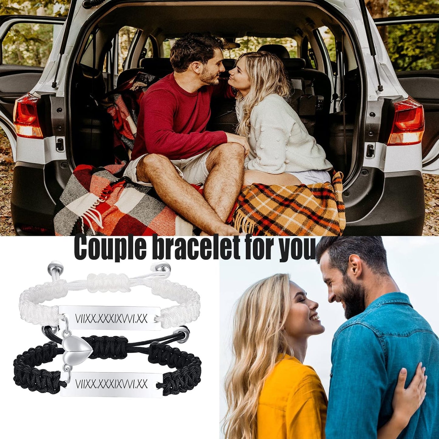 Matching Couples Bracelets for Women Men Long Distance Bracelets for Couples His Hers Bracelets Relationship Bracelets Anniversary Christmas Birthday Gifts